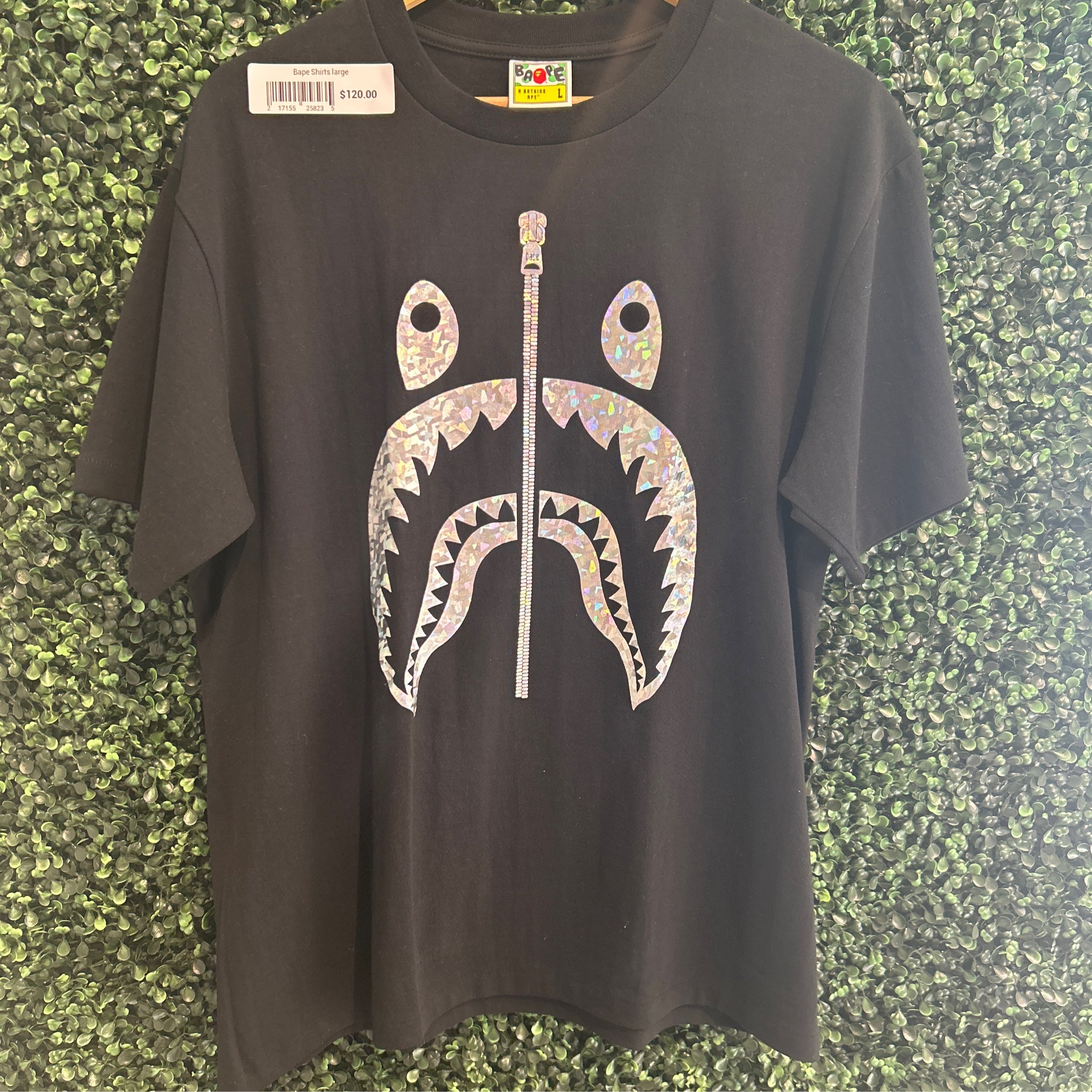 Bape gold shark tee best sale